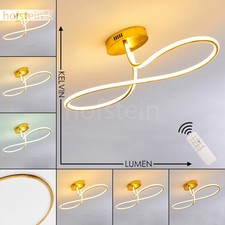 goldfarbene Decken Lampe LED Fernbedienung Wohn Schlaf Zimmer Leuchten dimmbar