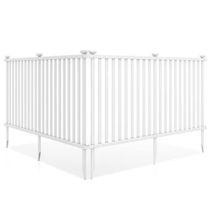 2 Piece 80"x 51 Inch Vinyl PVC Picket Fence Outdoor Panel Yard Garden Home Decor - Picture 1 of 11