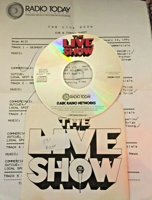 RADIO SHOW: LIVE SHOW 1/7/91 CHEAP TRICK SET, BOB DYLAN, JIMI HENDRIX (2), CREAM - Image 1 of 2