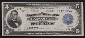 US 1918 $5 FRBN Kansas City Note FR 803 VF-XF (127) - Picture 1 of 2