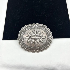 Older Navajo Large Silver Concho Belt Buckle - Bild 1 von 8