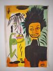 Jean-Michel Basquiat Painting Drawing Vintage Sketch Paper Signed Stamped