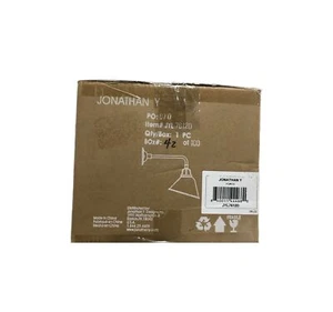 JONATHAN Y Croydon 9.63 in. Gray 1-Light Iron LED Gooseneck Arm Outdoor Sconce - Picture 1 of 2