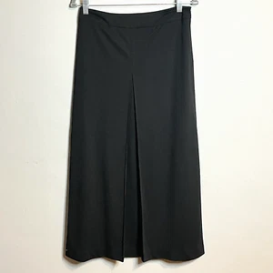 Di Paolucci By Italy Womens Pleat-Slit A-Line Midi Skirt Size L Black Career - Imagen 1 de 9