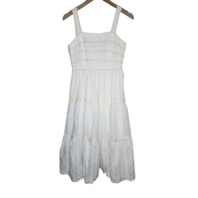 Champagne & Strawberry Anthropologie Women's Small Eyelet White - Image 1 of 4