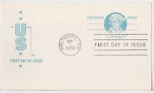TurtlesTradingPost- John Hanson Postal Card- 1972 #UX64 House of Farnam  FDC - Picture 1 of 1