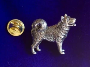 Husky Anstecknadel Anstecker & Geschenkbeutel, Zinn, Silber Metall Malamute Sibirischer Hund - Bild 1 von 3