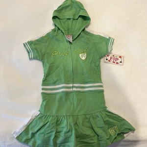 Vestido/pantalones cortos/chaqueta combo con capucha verde talla 5 para niñas - Imagen 1 de 8