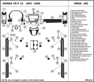 Carbon Fiber Dash Trim Kit for Honda CR-V LX without navigation system 2007-2009 - Picture 1 of 1