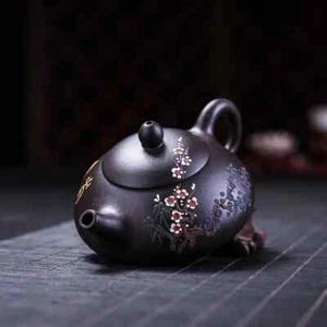 160ml Yixing Tea Pot Purple Clay Stone Scoop Teapot Chinese Handmade Tea Set - Picture 1 of 6