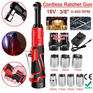 18V Electric Ratchet Wrench Gun 3/8" 100N.m Cordless ratchet 2 Battery 1 Charger - Picture 1 of 12