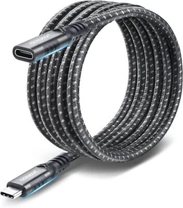 100W USB C Extension Cable 2M/6.6FT, Fast Charge Type C Male to Female PD 10Gbps - Picture 1 of 6
