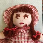 Vintage 1940's Handmade Doll Yarn Hair Period Clothing "Red Dorothy" 25" Tall