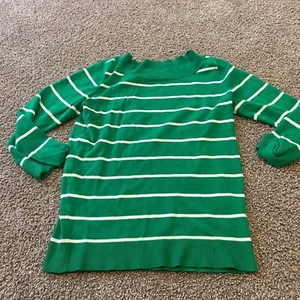 New York & Company Womens Green Long Sleeve Striped Sweater Size Small - Picture 1 of 7