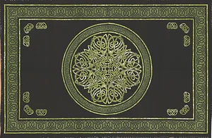 Celtic Circle Tapestry-Bedspread-Wall Hanging-Green, Black Green, - Picture 1 of 1