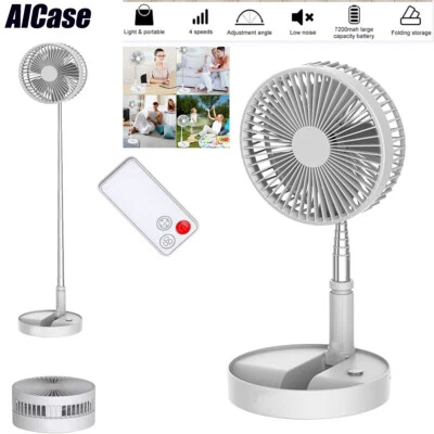 Portable Standing Fan with Remote Controller 7.5" Foldable Desk Fan USB Quiet - Image 1 of 4