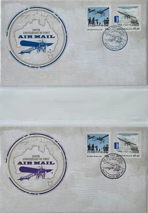 2014 IMPRESSIONS 100th Anv of First Airmail souvenir cover set color Foil pmks - Picture 1 of 6