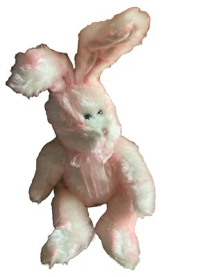 Plüschhase Kaninchen, weiß-rosa-glitzernd, Osterhase Fantasy, Märchen - Bild 1 von 4