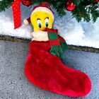 VTG 1996 Looney Tunes Warner Bros 21” Tweety Bird Plush Head Christmas Stocking