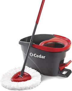 O-Cedar Easywring Microfiber Spin Mop, Bucket Floor Cleaning System, Red, Gray - Picture 1 of 12