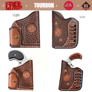 Tourbon Leather Holster for NAA Mini Revolver Ammo Holder Left Handed Shooter - Picture 1 of 48