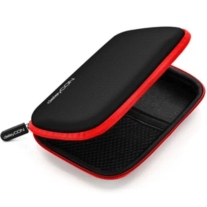 deleyCON Festplattentasche / Case für 2.5 Zoll HDD/SSD - 2 Fächer - Schwarz/Rot - Bild 1 von 7