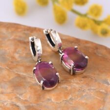 Oval Cut Ametrine Quartz Hoop Earrings in 925 Silver For Every Occasion Gift Her