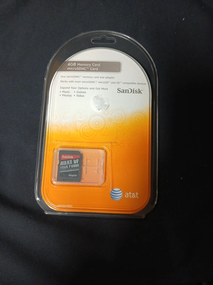 Sandisk 4GB Micro SDHC Memory Card and Adapter AT&T NEW - Image 1 of 4