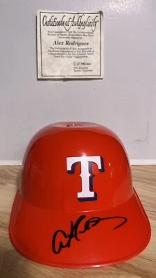Alex Rodriguez Autographed Texas Rangers Mini Helmet with COA Authentication - Image 1 of 4