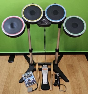 Juego de batería Harmonix Rock Band Ps3 con micrófono + 2 juegos de palos + dongle + Ps3 Rockband 2 - Imagen 1 de 21