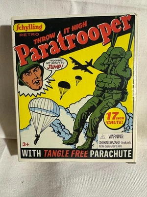 Schylling Retro "Throw it High" Paracaidista con 17" Sin Enredos Paracaídas Nuevo en Caja Foto 1 de 2