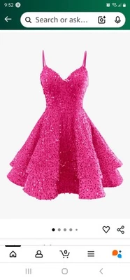 Novo mini vestido de lantejoulas rosa quente tamanho 4/6.  (a foto 2 é de uma cor diferente)  - Imagem 1 de 2