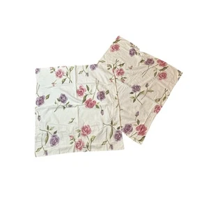 Pottery Barn Pillow Flannel Cotton 30"x30" Euro Shams Floral Design Pack of 2 - Picture 1 of 8