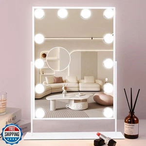COOLJEEN Espejo de Maquillaje Espejo de Tocador con Luces - 12 Bombillas Led Acebo Iluminado - Imagen 1 de 5