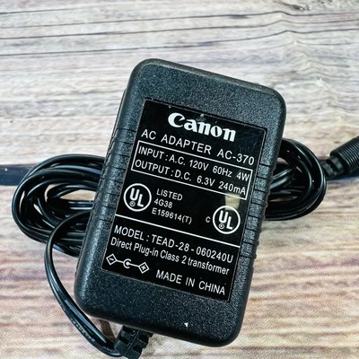 Genuine Canon AC-370 AC Power Supply Adapter DC 6.3V 240mA TEAD-28-060240U - Image 1 of 4