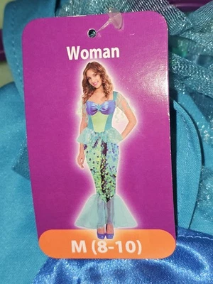 New Goodmark Woman's Pretty Mermaid Hermosa Sirena Halloween Costume Size M 8-10 - Image 1 of 3