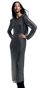 Abito H&M impreziosito da strass nero maxi dress donna taglia S - Foto 1 di 12