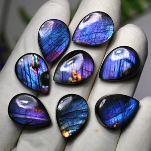 Tonos cósmicos ~ 8 piezas piedras preciosas cabujón calibradas espectrolita natural 18 mm x 13 mm - Imagen 1 de 10