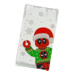 Christmas Deadpool Peek-A-Boo 4x6 Glass Window made with LEGO part - B3 Customs - Picture 1 of 2