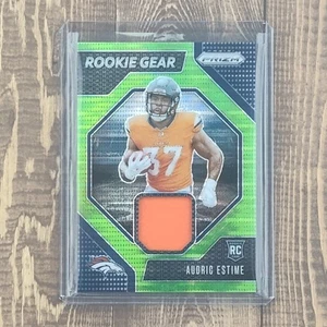 2024 Panini Prizm Audric Estime RC Rookie Gear Neon Green Pulsar Prizm #RG-AEE - Picture 1 of 2