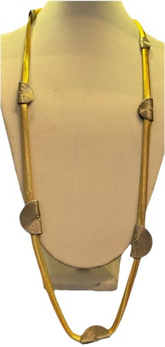 Bellissima collana vintage Balenciaga Paris tono oro con accenti argento