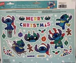 Disney 20 Static Stitch Christmas Window Clings Decorations”MERRY CHRISTMAS “ - Picture 1 of 2
