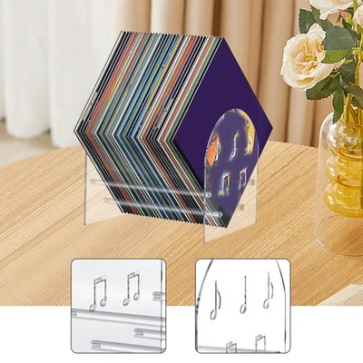 Vinyl Record Storage Rack Vinyl Record Storage Holder for CD Magazines Books - Image 1 of 4