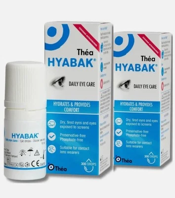 THÉA Hyabak Eye Drops for Dry Eyes 10ml Daily Eye Care 10ml X PACk of 2