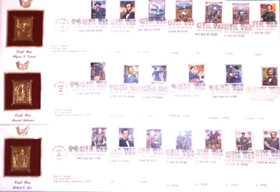 Civil War - RARE!  COMPLETE SERIES OF ALL 20! - Gold Replica Stamps - SEE BELOW! - Image 1 of 4