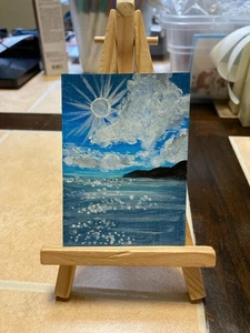 ACEO Original Acrylic Painting Landscape Abstract Art Card ATC Scenery 107 - Picture 1 of 1