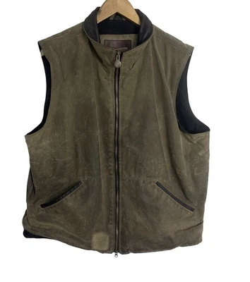 Outback Trading  Men’s Workwear Fleece Lined Oilskin Tin Waxed Canvas Vest 2XL - Image 1 of 4