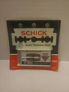 De colección SCHICK Super Acero Inoxidable 5 Hojas de Afeitar Borde Confort Nuevo de Lote Antiguo - Imagen 1 de 3