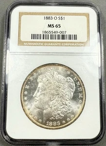Dólar Morgan 1883-O $1 - NGC MS65 - PQ blanco explosivo - Imagen 1 de 2
