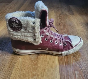 Converse Chuck Taylor Trainers Burgundy Leather Calf High Oxheart Maroon UK 7 - Picture 1 of 12